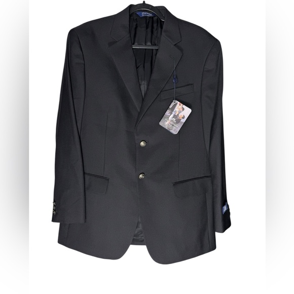 Stafford Other - Stafford Ease Men’s Black Blazer 40R Wool Blend Stretch Sport Coat Jacket NWT